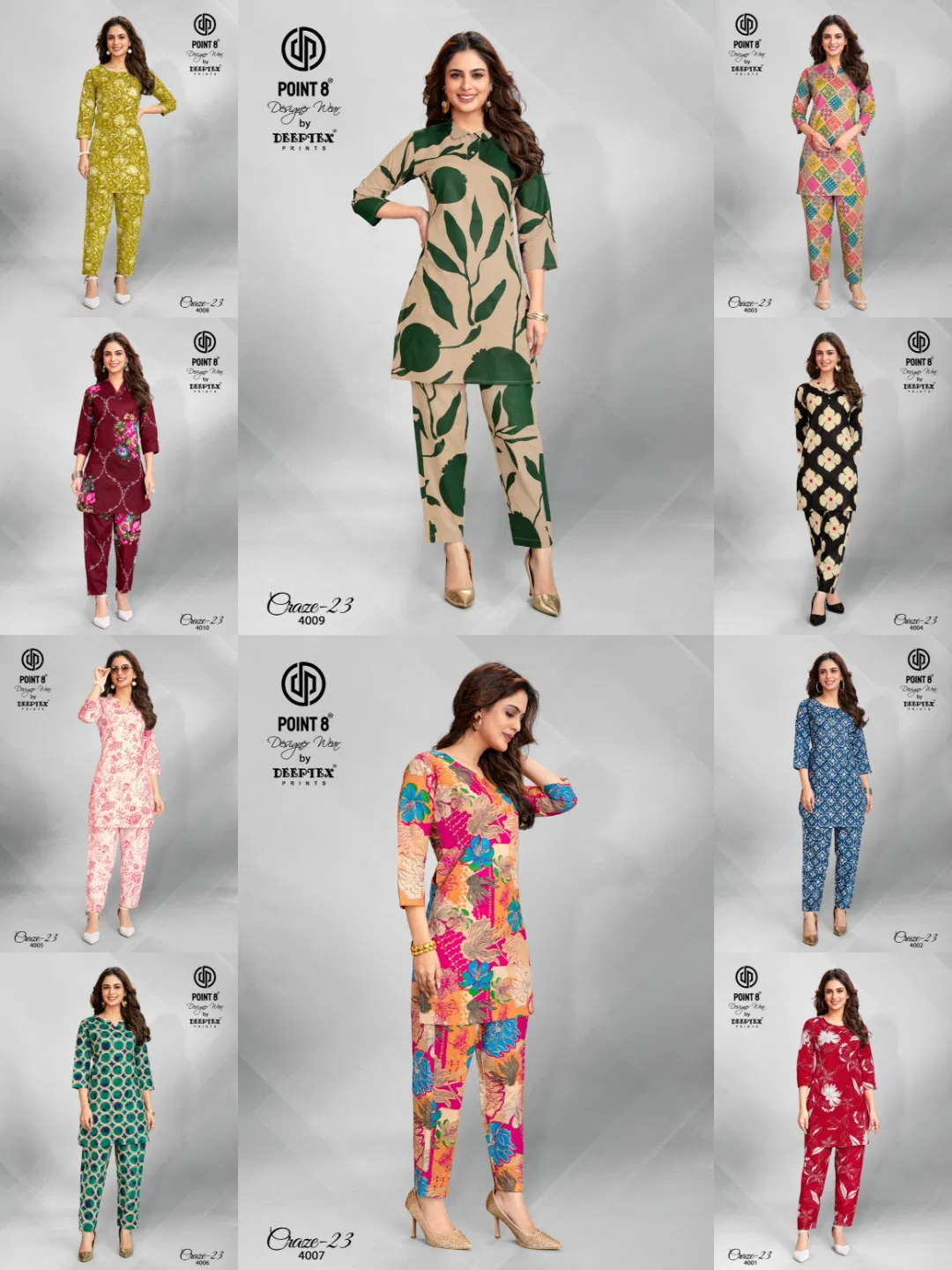 Craze 23 Vol 4 By Deeptex Cotton Printed Cord Set Suppliers In India